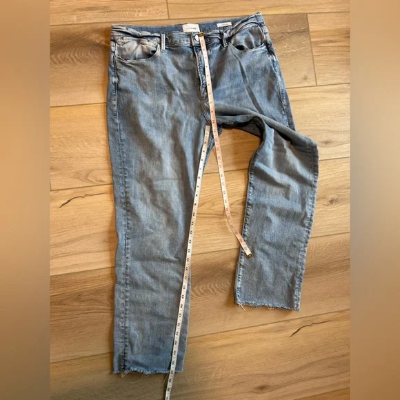 Frame Denim Le High Straight Frayed Hem Jeans Size 33 - Picture 6 of 8